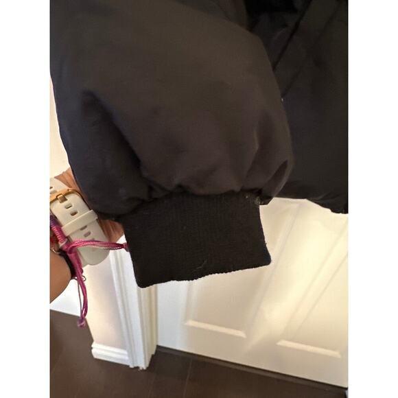 Cider Womens Black Puffer Jacket With Drawstrings & Ribbed Cuffs - Picture 2 of 4